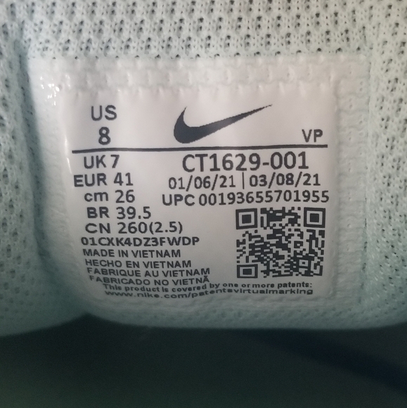 Nike Zoom Pulse Black Teal Tint Sneakers Mens Shoes Size 8 - Picture 9 of 9